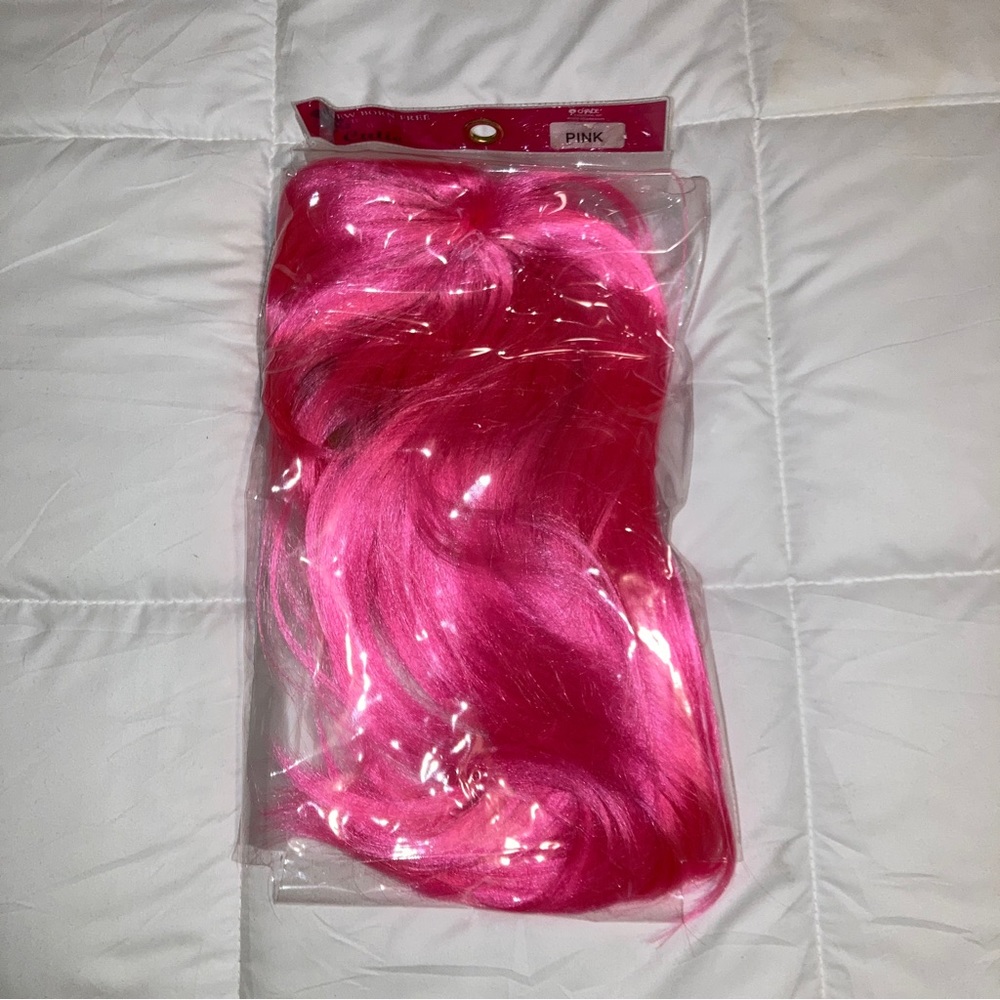Neon Pink Wig for Costume